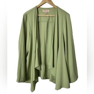 Philosophy open cascade waterfall drape Blazer Women’s 1X Green Work Career